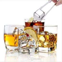 Stainless Steel Ice Cubes Bucket Bar KTV Magic Vodka Whiskey Stone Wine Whisky Beer Cooler Holder Chiller Tool b236