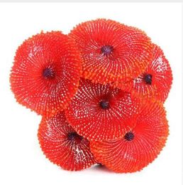 Decoration Aquarium Artificial Resin Coral Sea Plant Ornament Silicone Nontoxic Red adornos para acuario