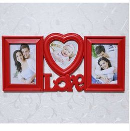 Hot Selling Newest Red Love Photo Frame 6 Inch Combination Heart Shape Conjoined Children's Image Wall Hanging Wall Studio 42x20cm