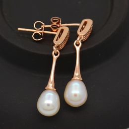 Party surprise gift fashion natural freshwater pearl earrings rose gold ear stud personality charm Jewellery wholesale