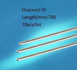 10pcs/lot 10x700mm Dia 10mm linear shaft 700mm long hardened shaft bearing chromed plated steel rod bar for 3d printer parts cnc router