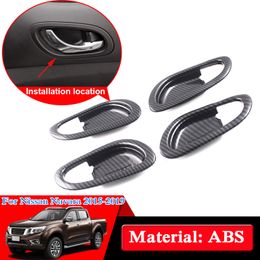 Car Styling ABS Chrome For Nissan NP300 Navara D23 2017-2018 Car Inside Door Handle Frame Door Bowl Sequins Cover Auto Accessories