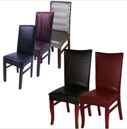 Leather Pu Spandex Stretch Dining Chair Covers Machine Washable For Party Wedding Decoration Banquet Hotel Room Cover Leather Pu Spandex Stretch Dining Chair Covers Machine Washable For Party Wedding Decoration Banquet Hotel Room Cover