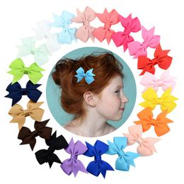 20pcs 6cm Girls Boutique Pinwheel Bows With Whole Wrapped Safety Hair Clips Cute Hairpins Hair Accessories HD811
