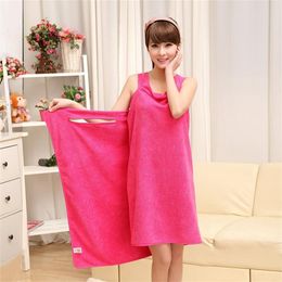 Stock Magic Bath Towels Lady Girls SPA Shower Towel Body Wrap Bath Robe Bathrobe Beach Dress Wearable Magic Towel 9 color KKA1584