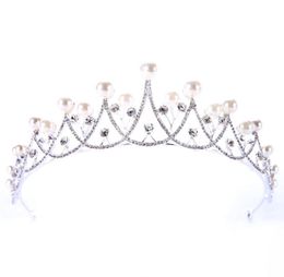 Free Shipping Rhinestone Crystal Wedding Party Prom Homecoming Crowns Band Princess Pearls Bridal Tiaras Hair Accessories Fashion LD521