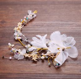 Flower crystal hair with white wedding accessories, Bridal Headband, bride Jewellery