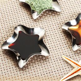 small metal plates NZ - Creative Metal Dish 304 Stainless Steel Dish Star Design Small Dish Sauce Spice Wholesale Modern Kitchen