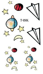 Transfert De L Eau Faux Tatouage étoiles Mignonnes Tatouage Planète Art Du Corps Imperméable Flash Temporaire Pour Femme Gril 105 6 Cm