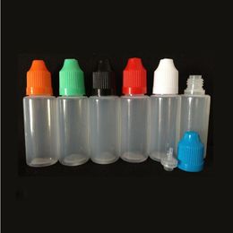 PE Dropper Bottles 3ml 5ml 10ml 15ml 20ml 30ml 50ml Needle Bottle with Colour Childproof Cap Sharp Dropper Tip Plastic Eliquid