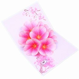 Pink Peach blossom birthday party decorations kids greeting cards birthday party Favours 3D birthday pop up cards