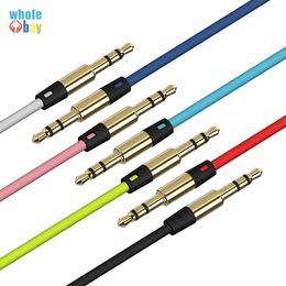 Good quality metal AUX cable male to male audio cable Colour car audio 3.5 mm socket plug AUX cable headset MP3 400pcs/lot