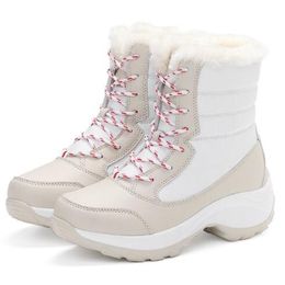 Frauen stiefel rutschfeste wasserdichte winter knöchel schnee stiefel frauen plattform winter schuhe mit dicken pelz botas mujer