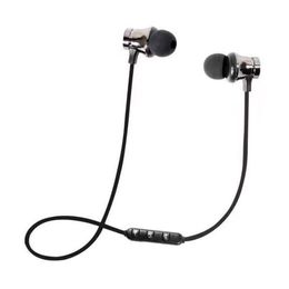 Magnetic Earbuds Bass Headset for ALL Smartphones in Flat Package Magnet Sport Headphones Wireless Stereo Earphones with Mic 1VXFZ