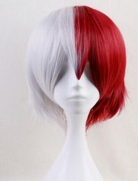 Academia Boku no Hiro Akademia Todoroki Shoto Half White and Half Red Wig 01