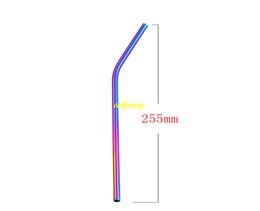 100pcs/lot 6*260mm Metal Straws Reusable 10.5 inch Colorful Stainless Steel Drinking Straw For 30oz cup Bar Tool C2704