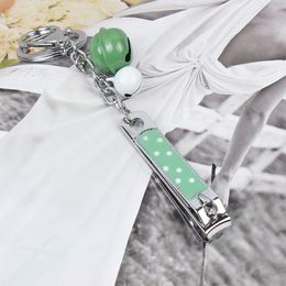 Stainless Steel Foldable Hand Toe Nail Clippers Cutter Cute Bell Keychain Men Women Trimmer Car Keychain