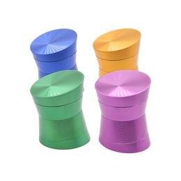 New design 63mm 4 Layers Bevel Aluminium Alloy Metal Herbal Grinder dry herb Tobacco Cigarette Grinder Fliter Smoke Cigar Crusher DHL