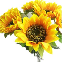 Artificial Sunflower Yellow Sun Flower 60cm Long Silk Flowers for Home Wedding Centrepieces Party Decorative Flowers