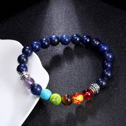 8mm Natural Round Stone Tiger Eye Beads Buddha Bracelets 7 Chakra Healing Mala Meditation Prayer Yoga Jewellery