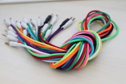 1m/3ft 3.5mm male to male Fabric Braided cloth Aux Audio Cable for speaker phone headphone