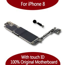 For iPhone 8 64GB 256GB Original Motherboard With Fingerprint iOS System Logic Board Mainboard With Touch ID Unlocked
