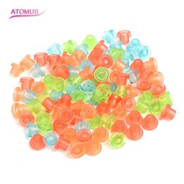 100Pcs/Pack Mixed Color Translucent "T"-Type Grommets Tattoo Needle Pad for Tattoo Gun Needle Ink Tip Grip Kits Accessoire