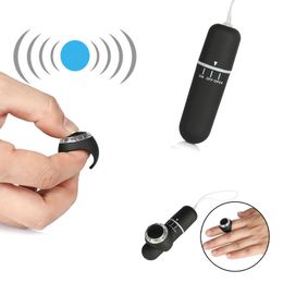 Finger Ring Wireless Remote Control Bullet Vibrator 10 Mode Vibrating Nipple Clitoris Stimulator Vibrator Egg Sex Toys for Women S18101905