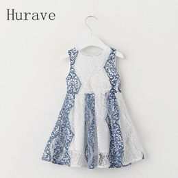 Hurave Trendy Summer Lace Childrens Clothing Dress For Girl Dresses Floral Printed Sleeveless Baby Kids Dress Hurave Trendy Summer Lace Childrens Clothing Dress For Girl Dresses Floral Printed Sleeveless Baby Kids Dress