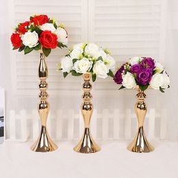 Wedding Candle Holder 32/38/50cm silver/gold candlestick home decoration ornaments road lead main table vase flower arrangement wedding prop