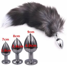 3 Size Fox Tail Big Butt Plug Metal Anal Plug Erotic Toys Cosplay Tail Sexy Anal Sex Toys for Woman And Men Funny Adult Sex Toy D18111502