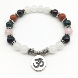 SN1314 New Design 5 Chakra Bracelet Fashion Women`s Yoga Bracelet Trendy Ohm Charm Handmade Yogi Jewellery Wholesale Free Shipping