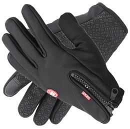 Windstopers Gloves Anti Slip Windproof Thermal Warm Touchscreen Glove Breathable Tacticos Winter Men Women Black Zipper Gloves
