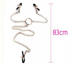 Wholesale Milk clip sex 3 In 1 Nipple Clamps Heads Ladys Breast Nipple Stimulating Nipple Clit Clip Chain Sex Game Women Set Sex Jewellery