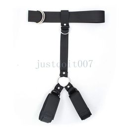 Bondage Black Soft Nylon Hand Neck Collar Handcuff Wrist Cuffs strap Restraint Play Toy #T09