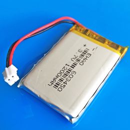 Model 603450 3.7V 1200mAh Lithium Polymer Li-Po Rechargeable Battery JST PH 2.0 2pin For DVD PAD mobile phone GPS Camera E-book