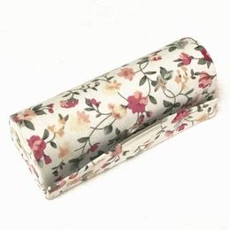 Elegant Floral Cloth Empty Lipstick Case Mirror Containers Tubes Lip balm Packaging Small Gift Box Lip Gloss Boxes 2pcs/lot