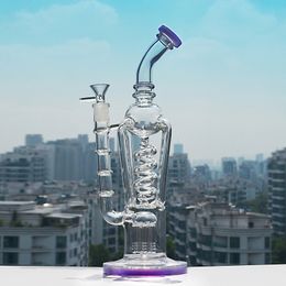 Heady Glass Bongs Hookahs Bubbler with Coil Perc Water Pipes Shisha Oil Rigs for Smoking 14mm Joint