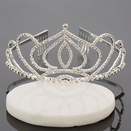 Bridal Tiaras With Rhinestones Wedding Jewellery Girls Headpieces Birthday Party Performance Pageant Crystal Crowns Wedding Accessories #BW-T071