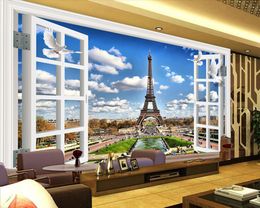 Custom mural wallpaper Scenic paris tower wallpaper for walls 3 d living room sofa TV backdrop photo wall mural