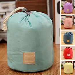 Makeup Bag Pencil Case Barrel Shaped Women Cosmetic Bag waterproof Travel Bags Ladies Organiser Pouch Drawstring Bag 6 Colours OOA4089