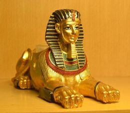 Person Head Lion Body shape EGYPT RESIN candle holderwith 1pc free candles, decorative candle stick