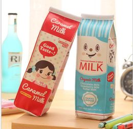 Cute Kawaii Creative Milk Cartoon School Pencil Case Pen Bag Stationery Student Coin Purse School Supplies Kids Children Birthday Gift