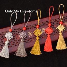 Short Small Folding Fan Charm Tassel Handmade Cute Chinese knot Hand Fan Pendant Accessories Bookmark DIY Hanging Decor 1pcs