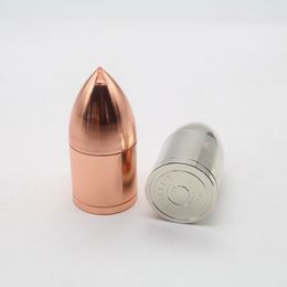 New Cool 35MM Bullet Shape Zinc Alloy Mini Herb Grinder Spice Miller Crusher High Quality Beautiful Unique Design Strongest Magnetic DHL