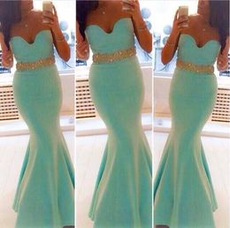 2018 Mint Mermaid Prom Dresses Sexy Sweetheart Neckline Rhinestone Ruffle Cheap Long Formal Dresses Party Evening Pageant Gowns 77