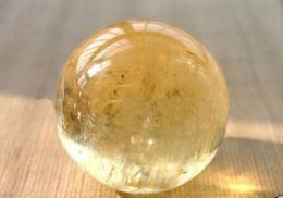 free shipping 40mm Natural Citrine Quartz Crystal Sphere Ball Healing Gemstone+Stand