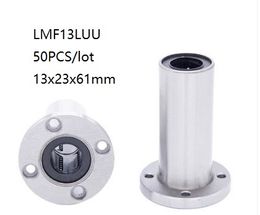 50pcs/lot LMF13LUU 13mm linear ball bearings longer flanged linear bushing motion bearing 3d printer parts cnc router 13x23x61mm