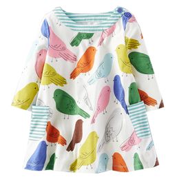 Girls Dresses 2019 Cotton Long Sleeve Spring Autumn Baby Dresses with Pockets Kids Tunic Jersey Dresses for Girls Clothes Children Clothing