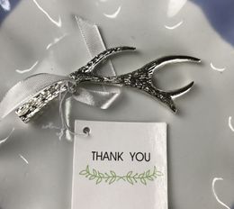 20pcs 2018 Silver Antler Bottle Opener Favors for wedding bridal shower guests return gifts